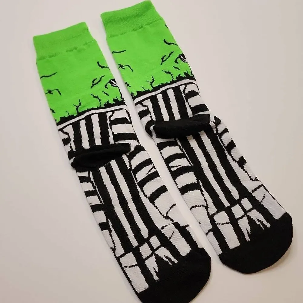 3 For $18 NWOT Beetlejuice Adult Unisex Socks Size 7-10